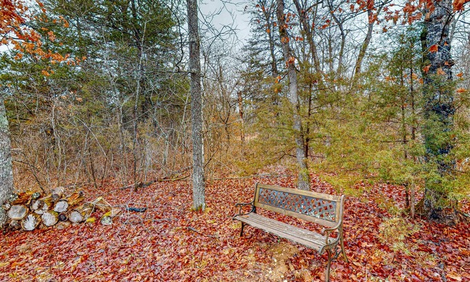 Eureka Springs Cabina | Cabin in quiet location with jetted tub, fireplace, AC & deck
