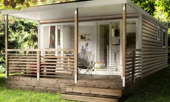 Ayzac-Ost Casa | Camping ecovillage SOLEIL DU PIBESTE **** - Mobile home Tourmalet 2 bedrooms = bed linens + towels + household 4 people