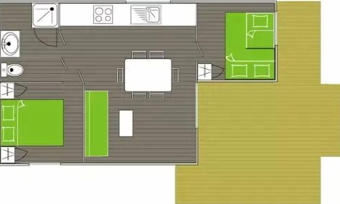 Villecroze Chalet De Esquí | Camping Flower Les Cadenières* - 3 Room Comfort Chalet for 5/7 People