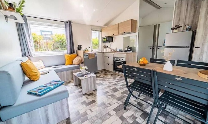 Brem Sur Mer Casa | Camping L'Océan ***** - Mobile Home Trio Premium 4 Rooms 6 People Jacuzzi + Air Conditioning + TV