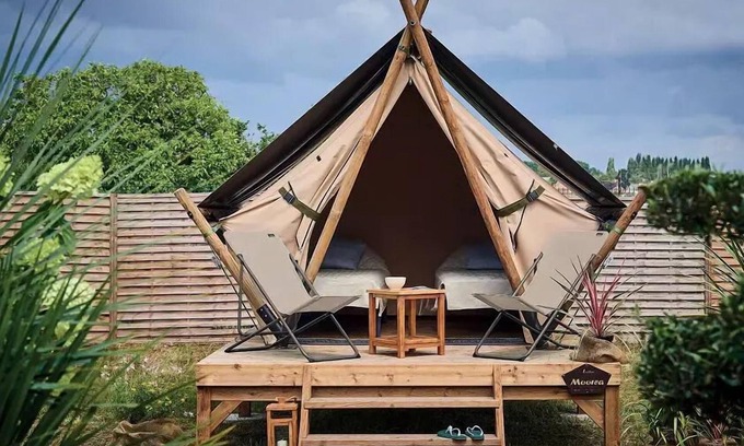Saint-Nicolas des Eaux Casa | Camping Le Clos du Blavet *** - Lodge Moorea 1 room 2 people Without sanitary facilities