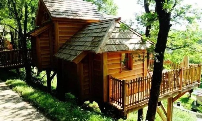 Beaumont-du-Perigord Cabina | Camping Village **** Le Moulin de Surier - Perched Hut 3 habitaciones 6 personas