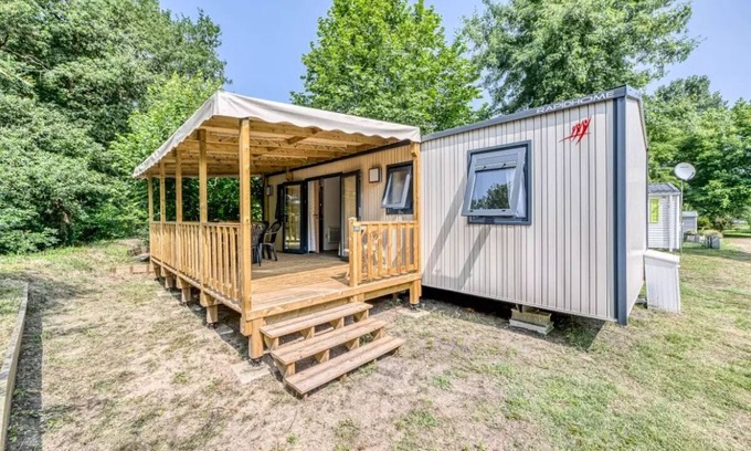 Saint-Paul-en-Born Casa | Camping La Clairière *** - Casa móvil Rapidhome 4 Habitaciones 6 Personas