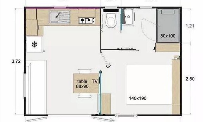 La Foret-Fouesnant Casa | Camping de Keranterec **** - Cottage Duo 3 habitaciones 2/3 personas