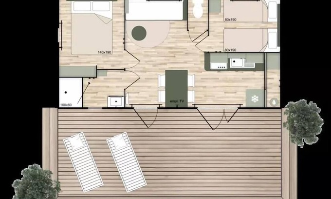Baerenthal Casa | Campsite Ramstein-Plage *** - Mobil home Comfort - 2 bedrooms 4 people