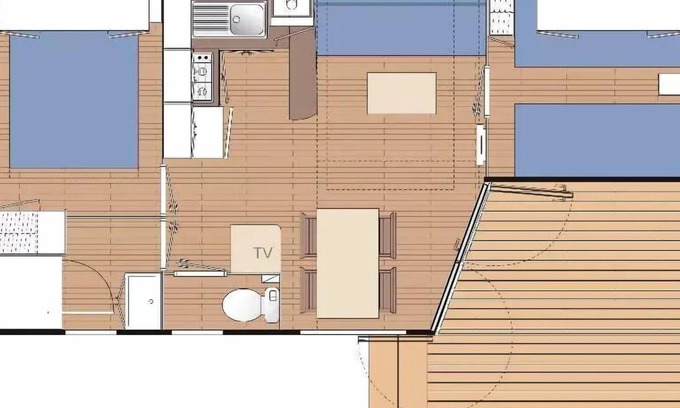 Combreux Casa | Campsite Seasonova Etang de la Vallée *** - MOBILEHOME 2 ROOMS 4 persons