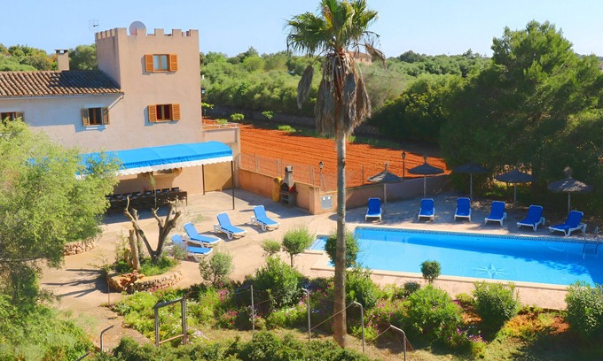 Campos Villa | Can Palea 407 finca con piscina privada con jardín, terraza, barbacoa y WiFi