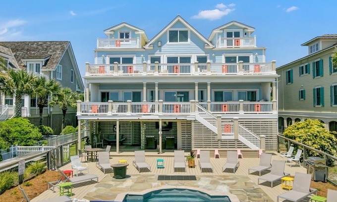 Isle of Palms Casa | Can't Top This, 706 Ocean Boulevard|Oceanfront|Sleeps 25|Private Pool|Fantastic Amenities and Dec...