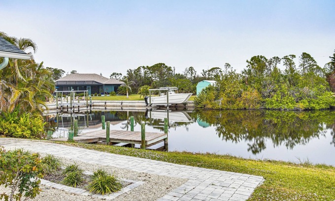 South Gulf Cove Casa | Canal-Front Gem w/ Dock & Yard in Port Charlotte!