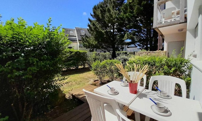 Carnac Apartamento | Carnac : Studio Cabine avec Piscine chauffée, proche Plage et Thalasso, Animaux bienvenus - FR-1-477-186