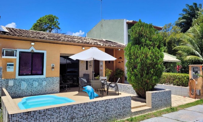 Barra do Jacuipe Casa | Casa 4 quartos, com piscina no Condominio Sol Marina Jacuipe com acesso a praia e ao rio de Jacuipe