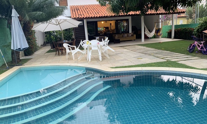 Pontal de Serrambi Casa | Casa com 4 Suítes, Piscina no Melhor Trecho de Ponta de Serrambi