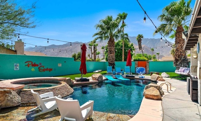 Racquet Club South Casa | Casa De La Paz – Desert Oasis with Saltwater Pool, Spa, Bocce & Mountain Views