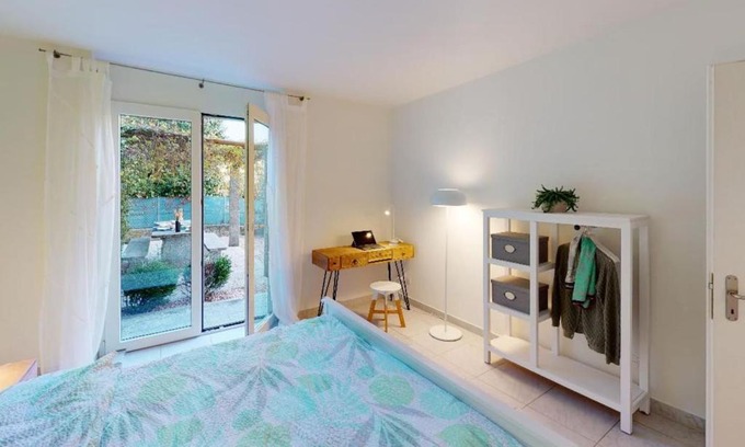 Minusio Apartamento | Casa delle Vigne: Giardino, pergola e vista lago