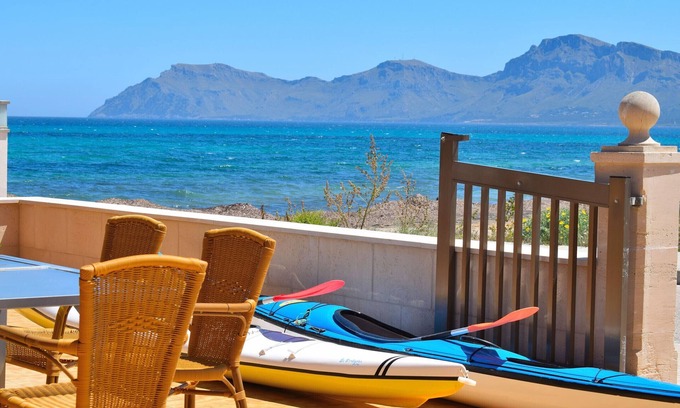 Son Serra de Marina Chalet De Esquí | Casa Embat 045 fantástica casa con vistas al mar, terraza, barbacoa y kayaks