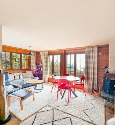 Anzere Apartamento | Centered Ski/Swim Ap. w/private yard & fireplace