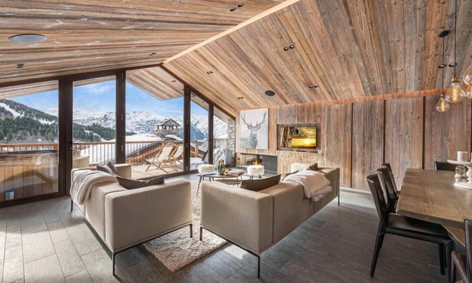 Beranger Chalet De Esquí | Chalet, vista panorámica, sauna, terraza, chimenea o estufa a leña, parking, tv, local para esquís