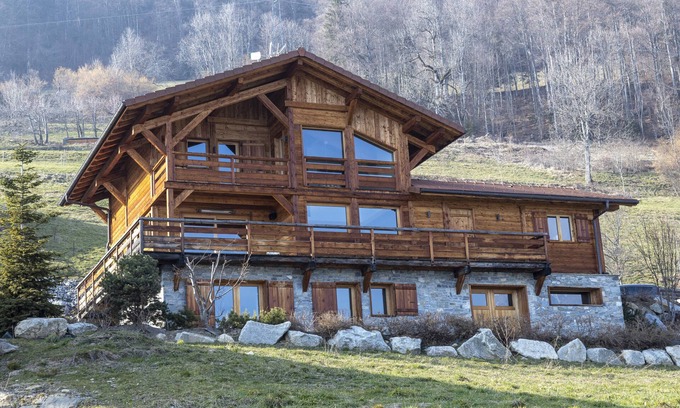 Sallanches Chalet De Esquí | Chalet 'Chalet Face Au Mont-blanc' con vistas a la montaña, Wi-Fi y aire acondicionado