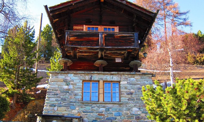 Chandolin Chalet De Esquí | Casa de montaña (madera / piedra) - Chandolin VS