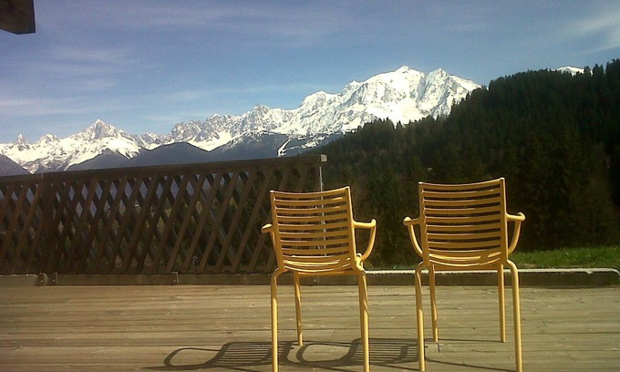 Cordon Chalet De Esquí | Chalet Cordon / Combloux / Megève, vista extraordinaria del monte Blanc