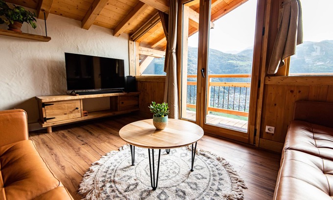 La Plagne-Tarentaise Chalet De Esquí | Chalet de Standing facing the mountains