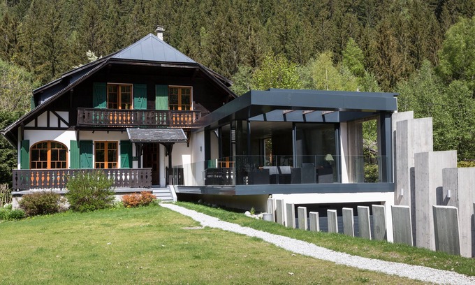 Les Tines Chalet De Esquí | Chalet Design & Tradition - vista excepcional Mont-Blanc