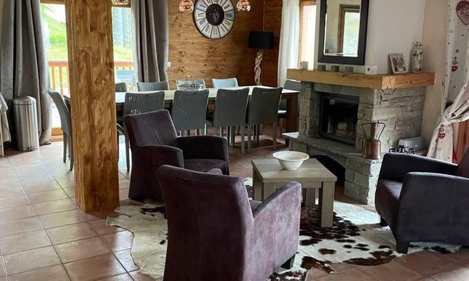 Saint-Francois-Longchamp Chalet De Esquí | Chalet para 10 pers., 150m² a pie de pista, 5 hab., 3 baños, WiFi, parking cubierto