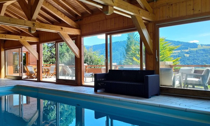 Taninges Chalet De Esquí | Chalet Taninges - Piscine privée chauffée
