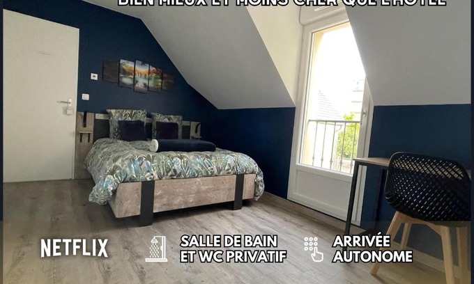 La Victoire - Les Marechaux Casa | Chambre Escapade - SDB WC Privatif - Entrée autonome - Grande TV NETFLIX