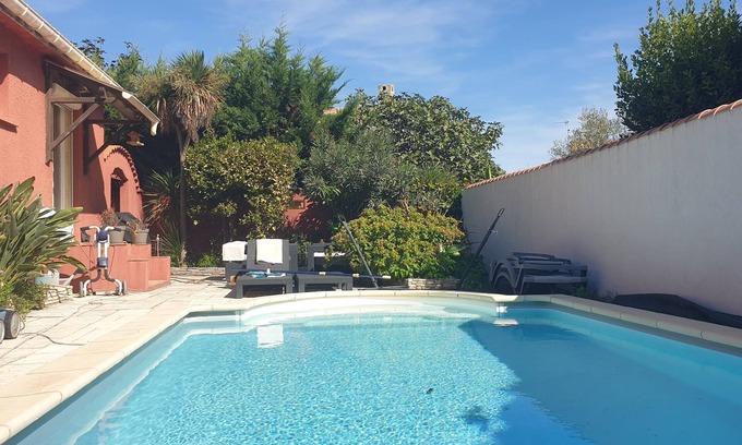 Villeneuve-les-Maguelone Apartamento | Charmant Studio Tout Équipé, non Fumeur, av. Piscine Dans Quartier Résidentiel