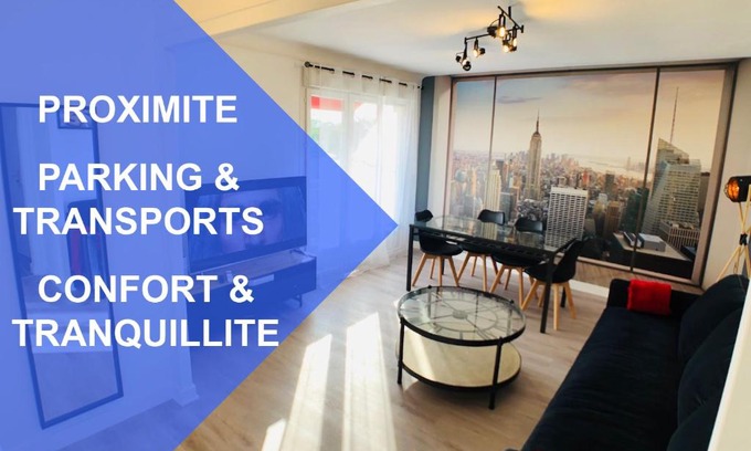 Nantes Sud Apartamento | Charmant appartement 1-4 personnes, proche centre avec parking