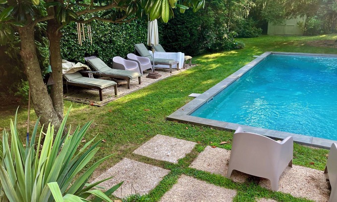 Bellport Casa | Charming 2-bedroom house with heated salt water pool, AC in lovely Bellport