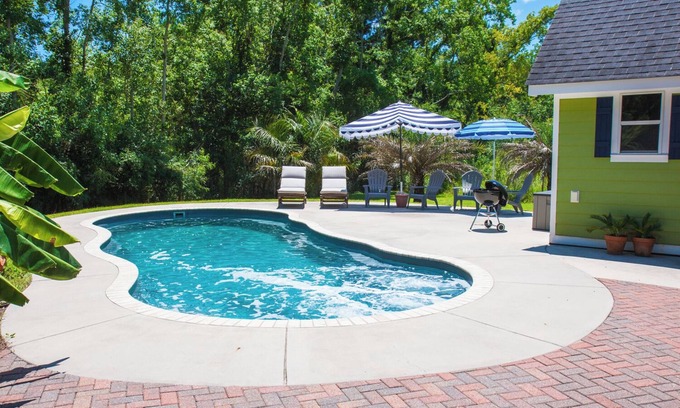Waveland Casa | Charming 3-bedroom home with a private pool and firepit. 15 min from the beach.