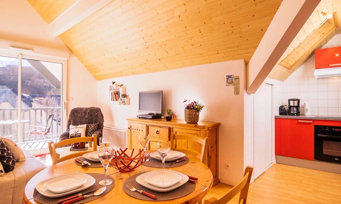 Vielle-Aure Apartamento | Apartamento en Vielle-Aure para 6 personas con balcón, parking, cerca del teleférico y termas