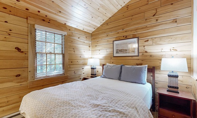 Northport Cabina | Charming cabin retreat with fireplace, kitchen, pool table & gym - dog-friendly
