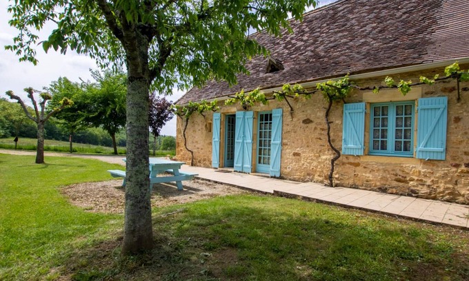 Saint-Avit-Riviere Cabaña | Casa rural con jacuzzi compartido en Saint-Avit-Rivière