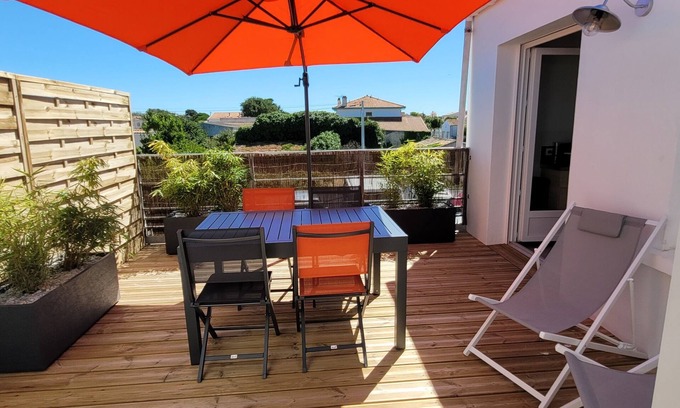 La Cotiniere Apartamento | Charming first-floor apartment with terrace in La Cotinière