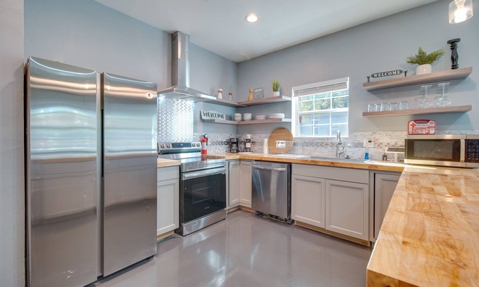 Langley Casa | Charming Oklahoma Home w/ Patios & Fireplace!