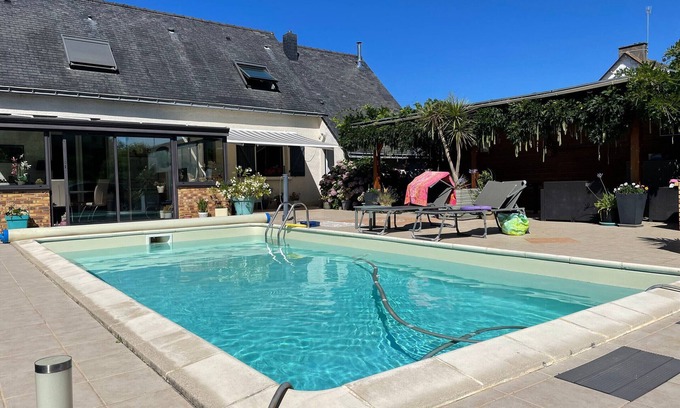 Saint-Molf Cabaña | Casa tranquila con piscina climatizada cerca de la playa y Guérande
