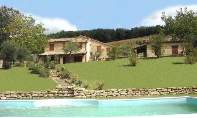 Gualdo Casa | Maravillosa casa de piedra, piscina privada y característico paisaje
