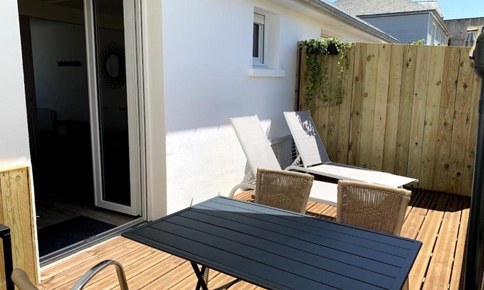 Donville-les-Bains Apartamento | Chez Rose, Terrasse Plein Sud!