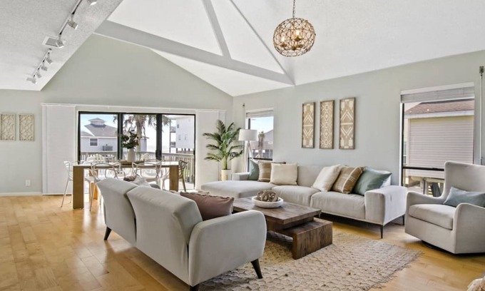 Indian Beach Casa | Chic Beachside Villa ~ 2nd Row STEPS TO BEACH! ~ Stunning views from Balconies