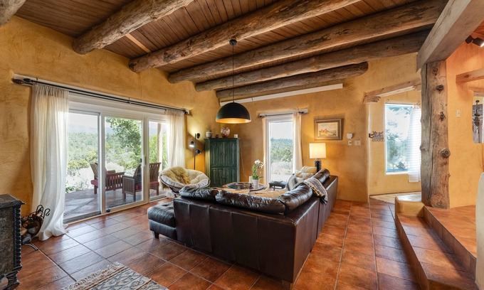 Canada de los Alamos Casa | Classic Adobe Desert Home, Stunning Mountain Views, Rustic Luxury