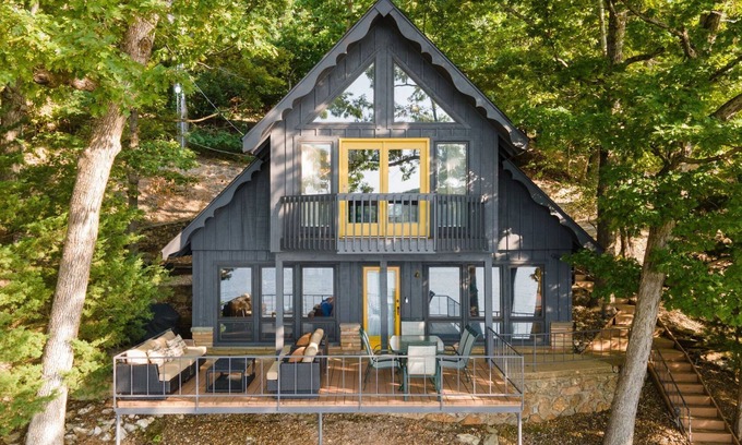 Linn Creek Casa | Classic Lake of the Ozarks A-Frame with Gorgeous Main Channel View