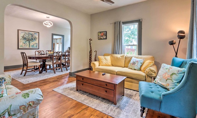 El Dorado Springs Casa | Classy Home w/ Enclosed Sunroom, Walk to Town