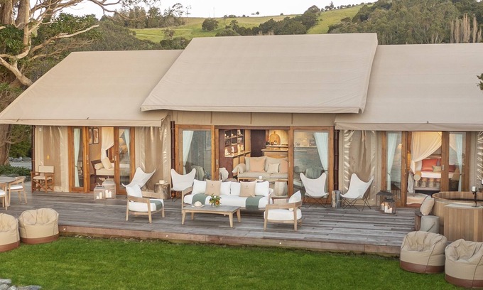 Mangawhai Heads Cabina | Clifftops - luxury tented lodge, sweeping views & beach, 90 mins from Auckland