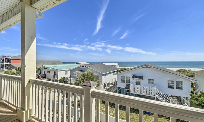 Ocean Isle Beach Casa | Coastal Retreat with Double Deck and Ocean Views!