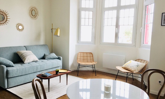 Le Touquet-Paris-Plage Apartamento | Cómodo estudio de 1 canal 2 / 4p, playa / centro, WIFI, ropa de cama y limpieza incluidos