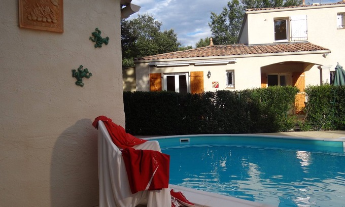 Notre-Dame-de-Londres Casa | Cómoda casa de campo con piscina, jardín paisajístico, monte bajo y Pic Saint Loup