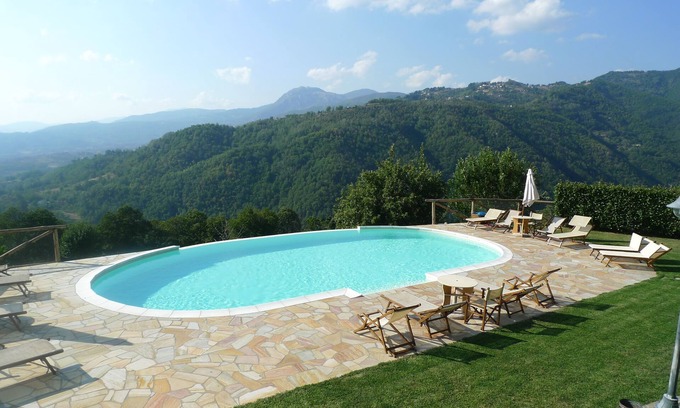 Pieve Fosciana Cabaña | Comfortable 1 bedroomed apartment, pool, restaurant in village on eco-farm.
